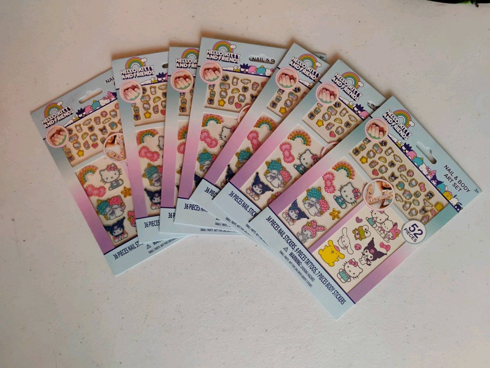 7 Sanrio Hello Kitty & Friends 52 Pieces Nail & Body Art Sets Party Gift