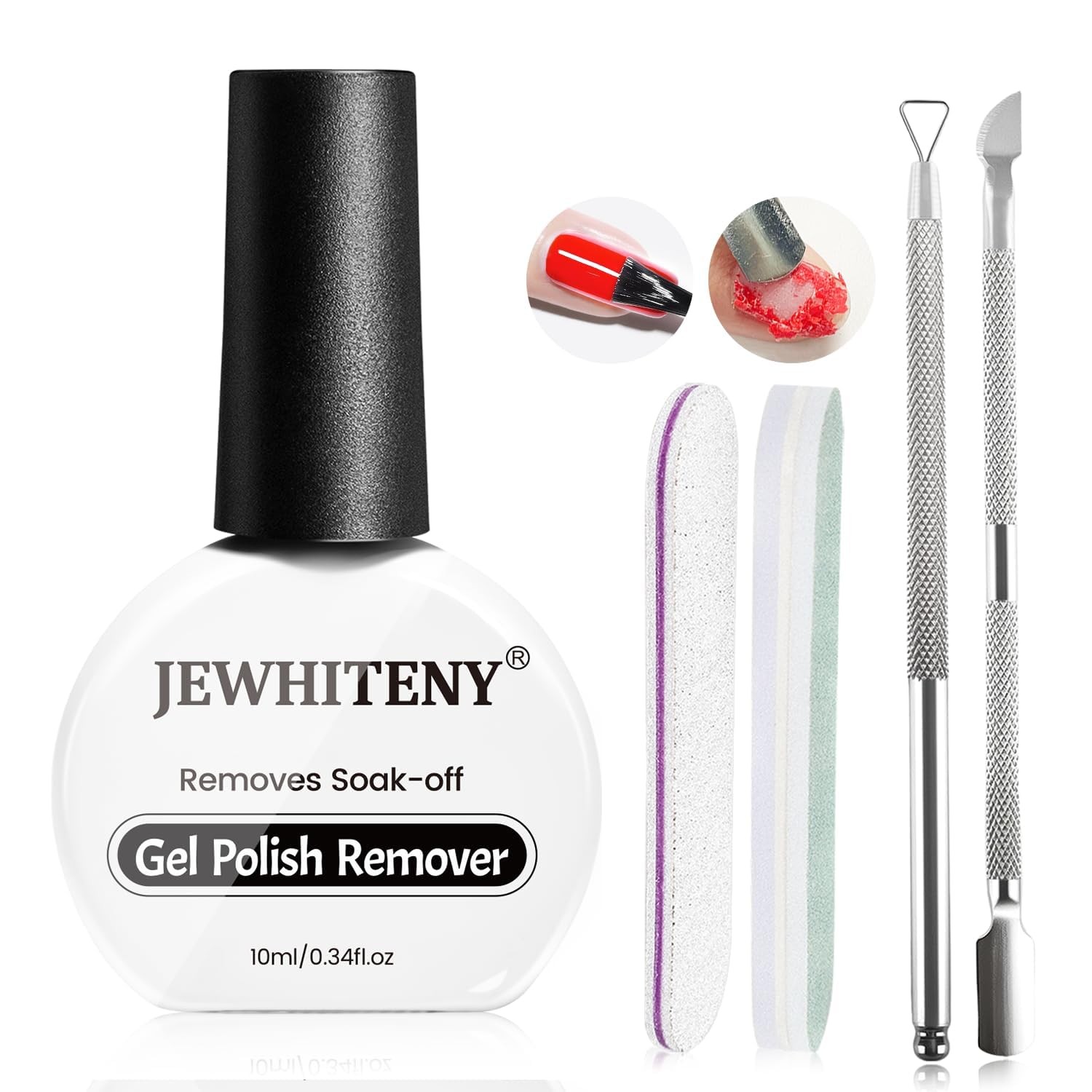 JEWHITENY Gel Polish Remover for Nails:1 Bottles of 10 ml Nail Clear-2