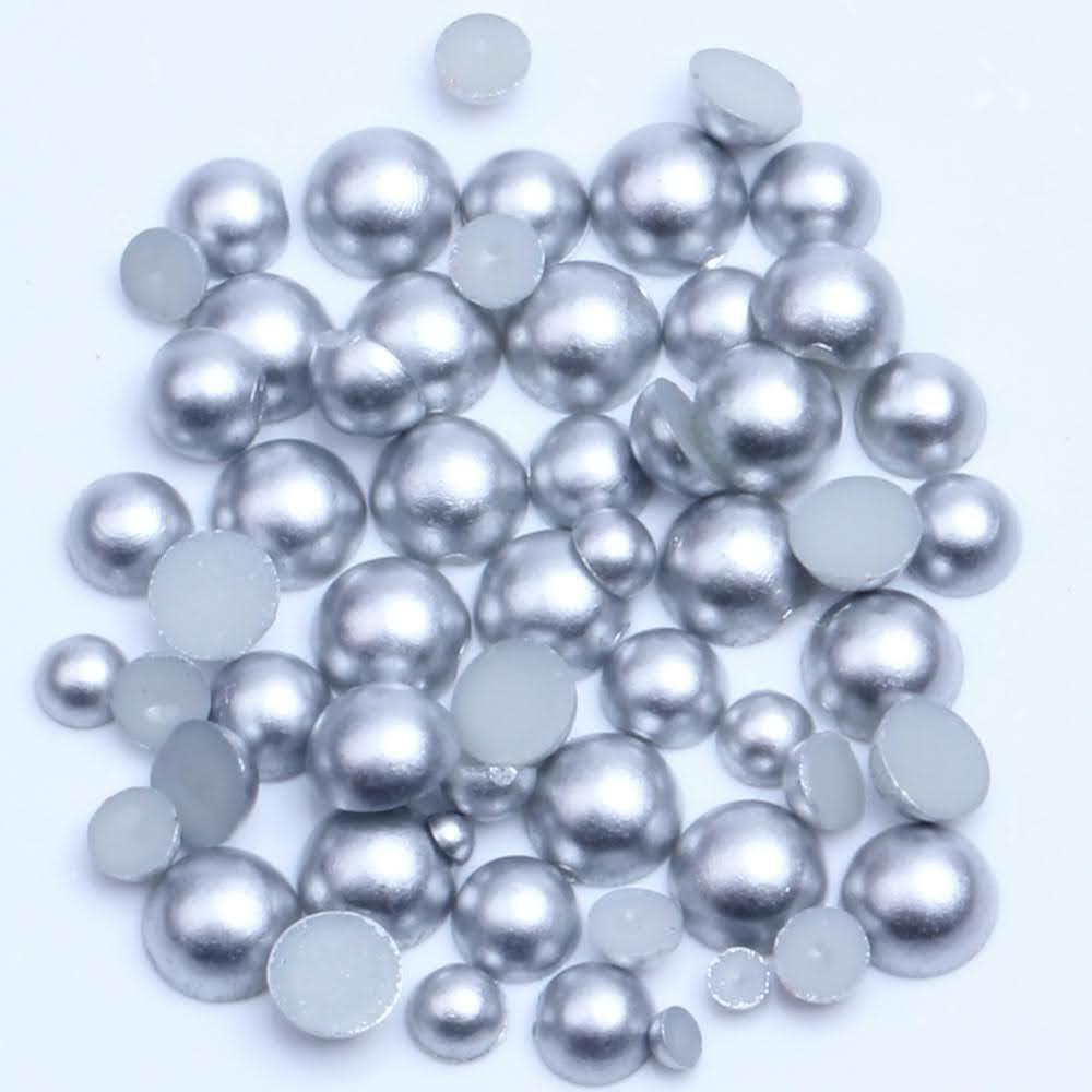 50/250pcs Mixed 3D Gold/Silver Metallic Round Solid Bead Stud Nail Art Decoratio