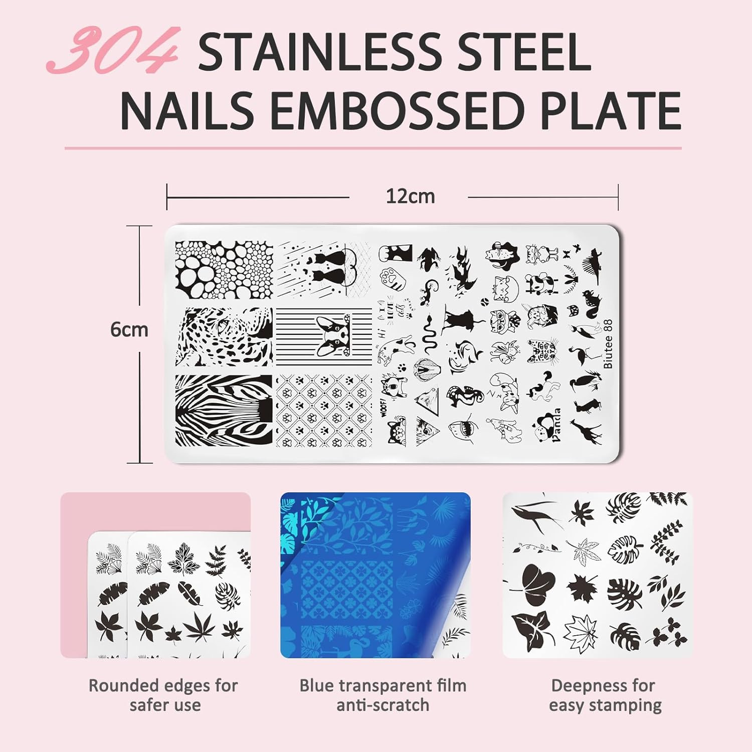 Nail Art Stamping Plates Set 10PCS French Line Stamp Templates, Nail Stamping Ki