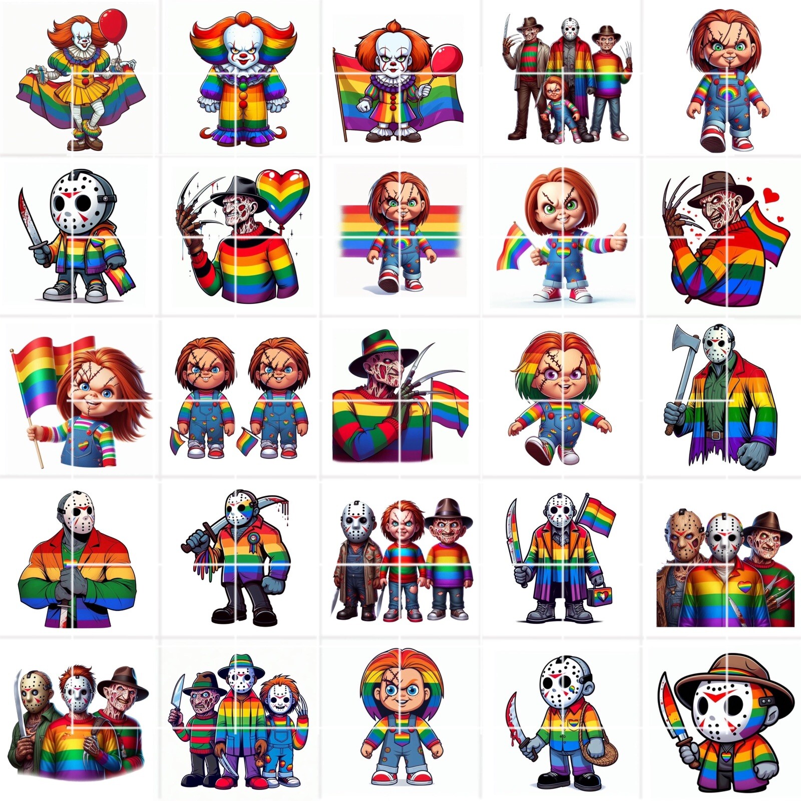 Pride LGBTQ LGBTQIA Waterslide Nail Decals Set Of 50 Bonus & Instructions HORROR
