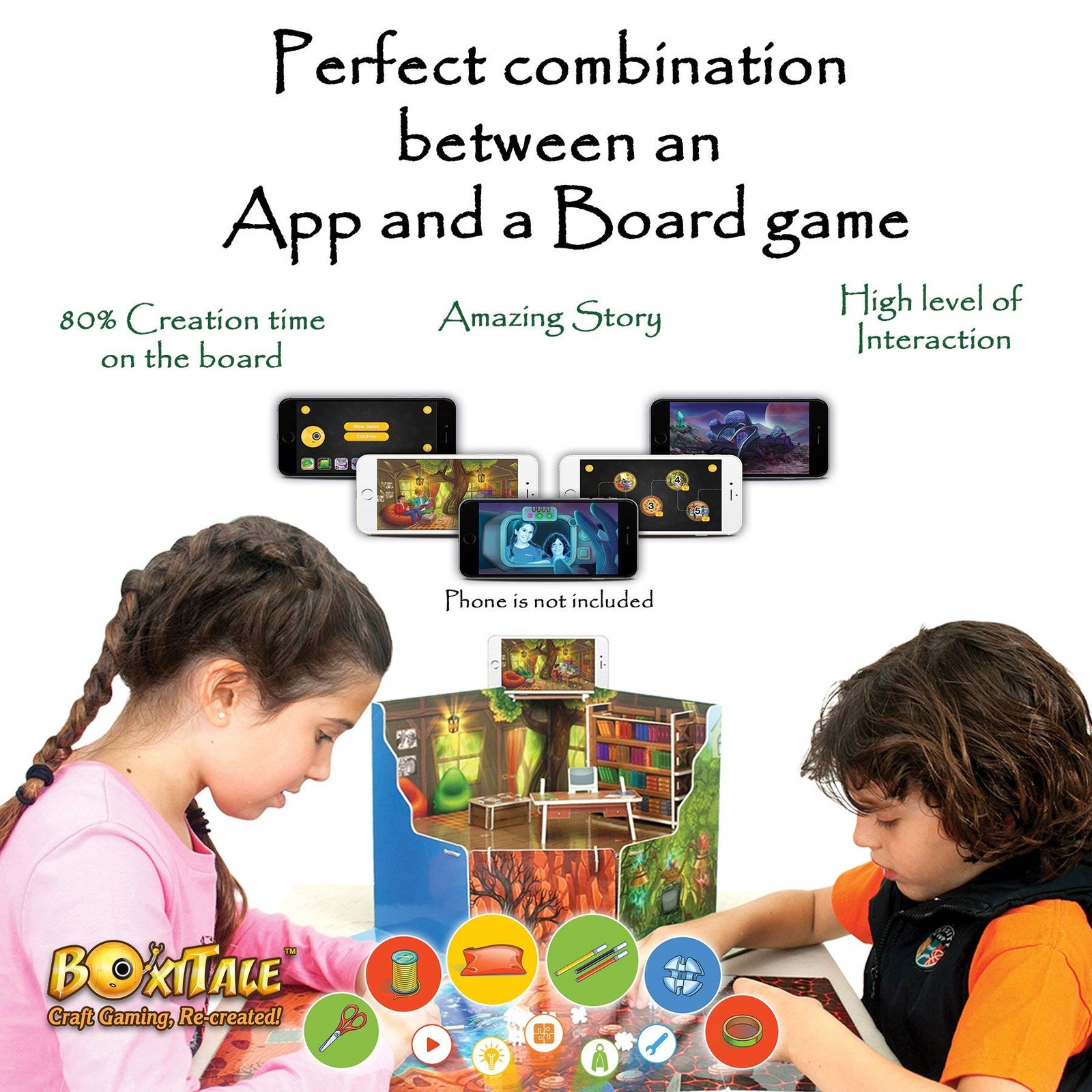 BoxiTale Interactive Craft Game with App – Knights of Nature Multicoloured