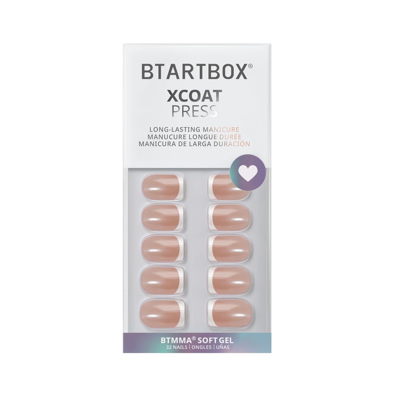 BTArtbox Press On Nails Short – Lamp-Curable Chrome Short, Evening Attire