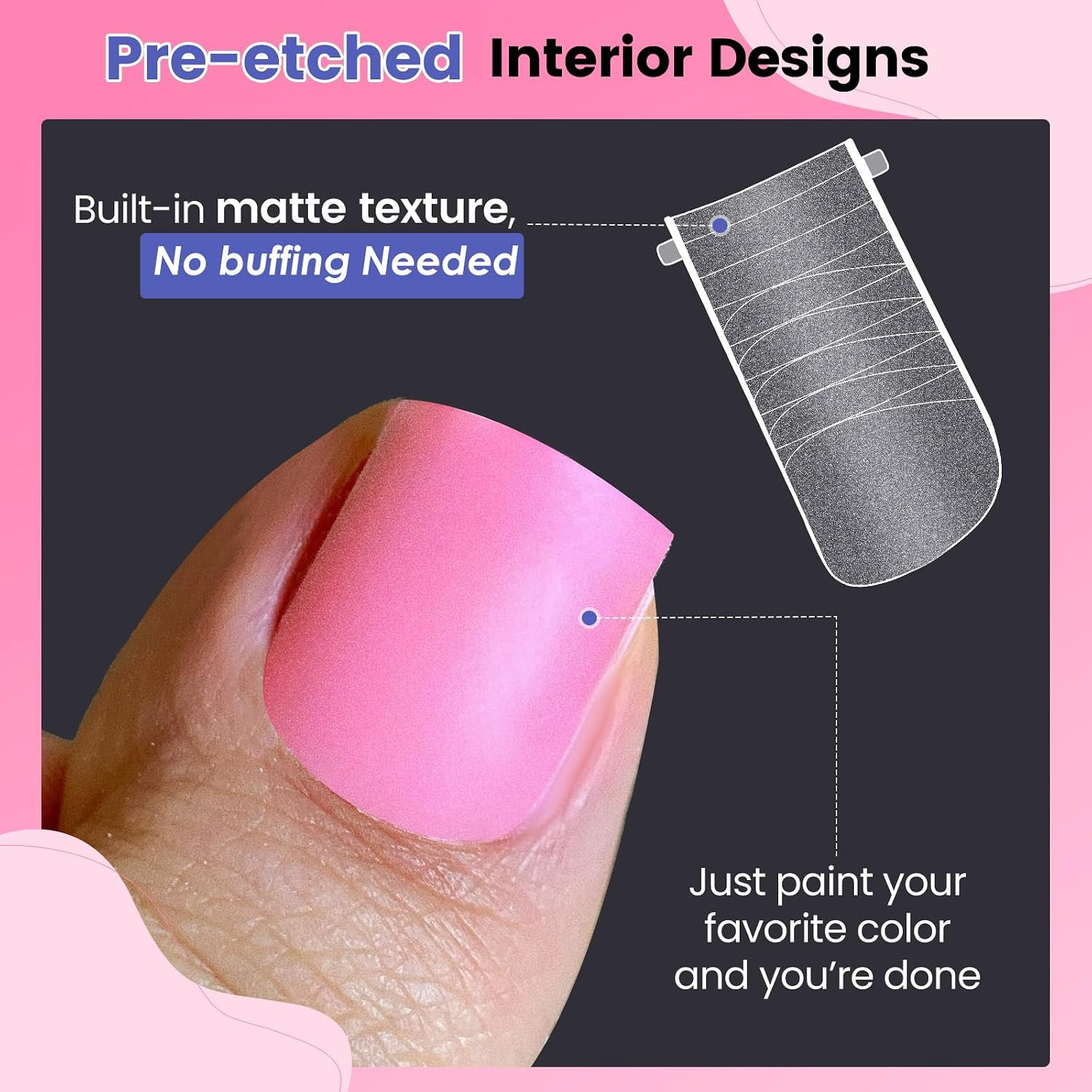 Wide Pre-Etched Square Toe Dual Forms for Polygel, Poly Gel Toenail Forms Molds