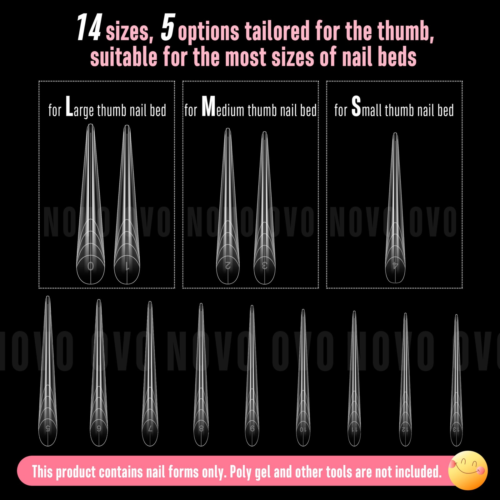 XXL XXXL Russian Almond/Coffin Nail Dual Forms for PolyGel Extension, NOT NAI…