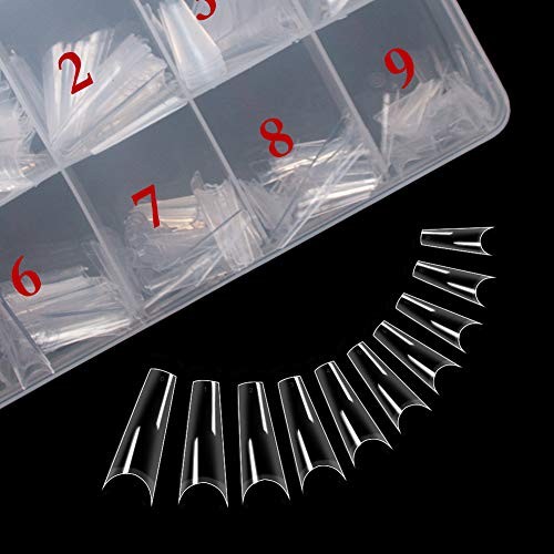 500PCS French Style False Nails Tips Half Cover Acrylic Gel Fake Tip Clear