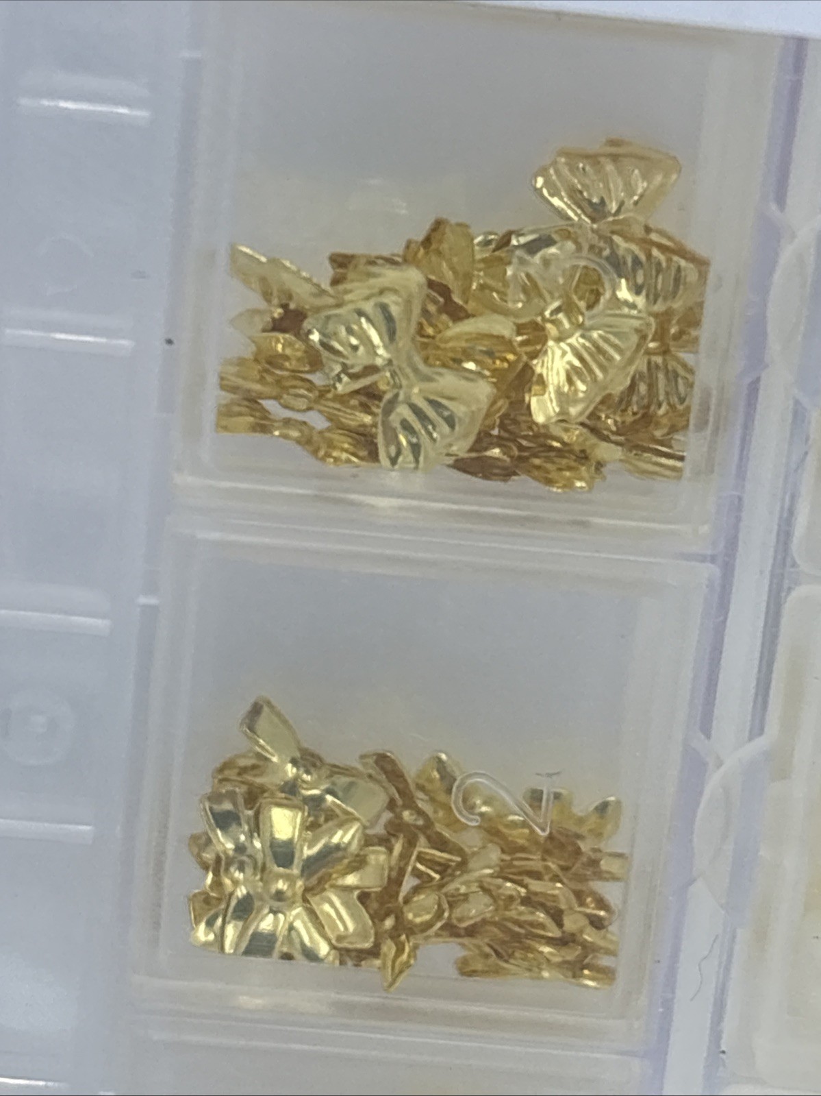 3 Sets See Pics Gold Nail Charms 160Pcs 3D Butterfly, Cherry Heart, Cross, Bow