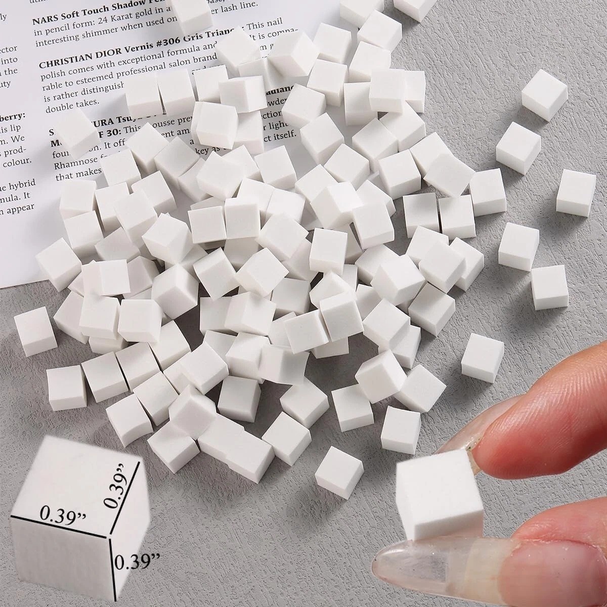 100Pcs Soft Nail Sponges for Ombre, Nail Art Sponges With Grabbing Pen, Aura Nai