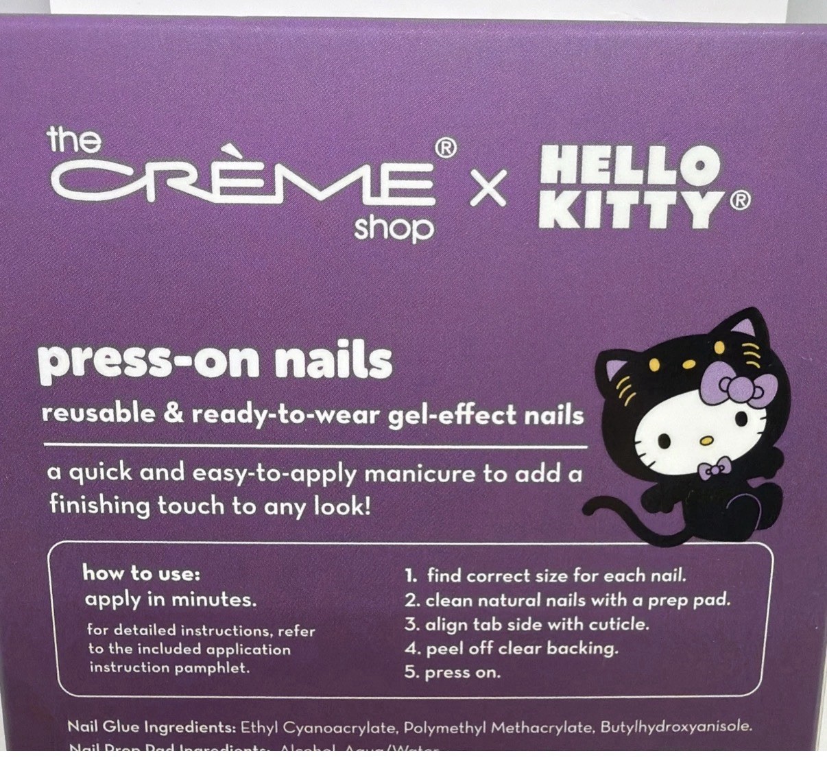 The Creme Shop x Sanrio Hello Kitty Halloween Press On Nails Sweet Starlight New