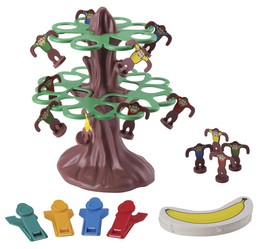 Pressman Jumpin’ Monkeys: Catapult Your Monkeys Into The Tree to 5″, Multi
