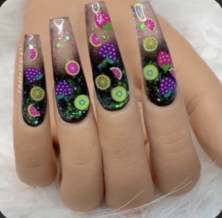 nail art decoration fruits And Flowers