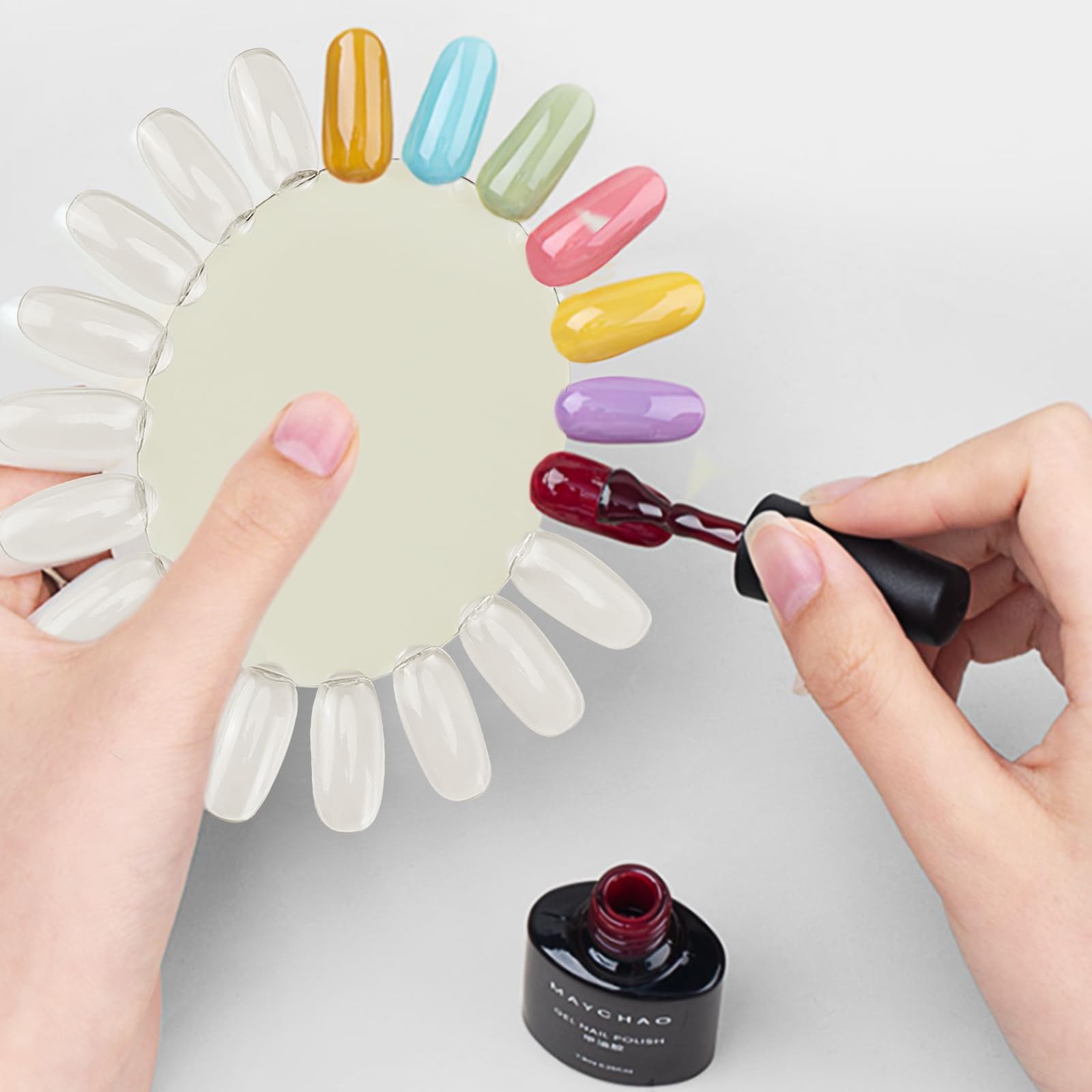 20Pcs False Nail Swatches Wheels Nail Wheel Art Plastic Nail Polish Display W…