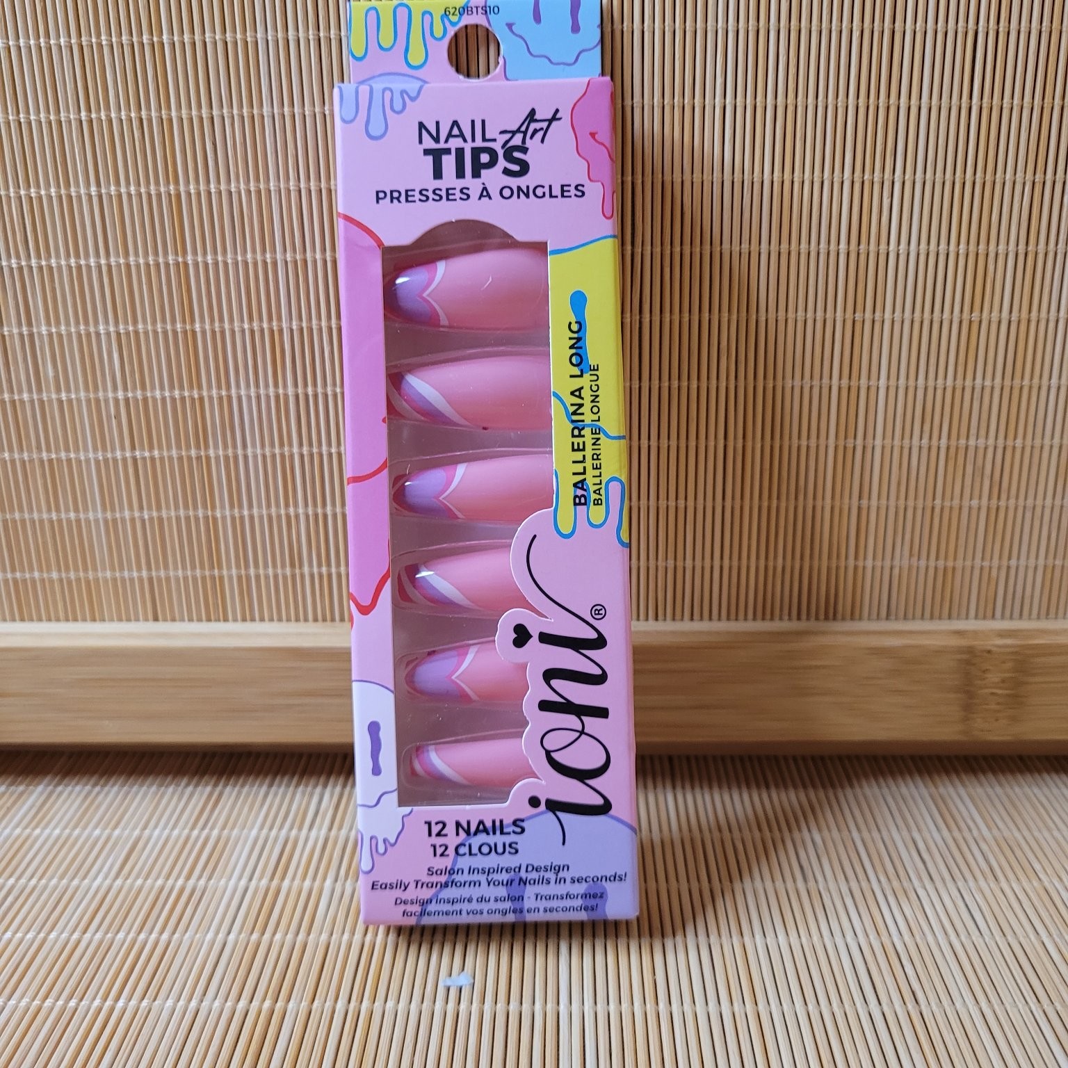 Ioni Ballerina Nail Tips Long 12 Nails Melted Candies Design