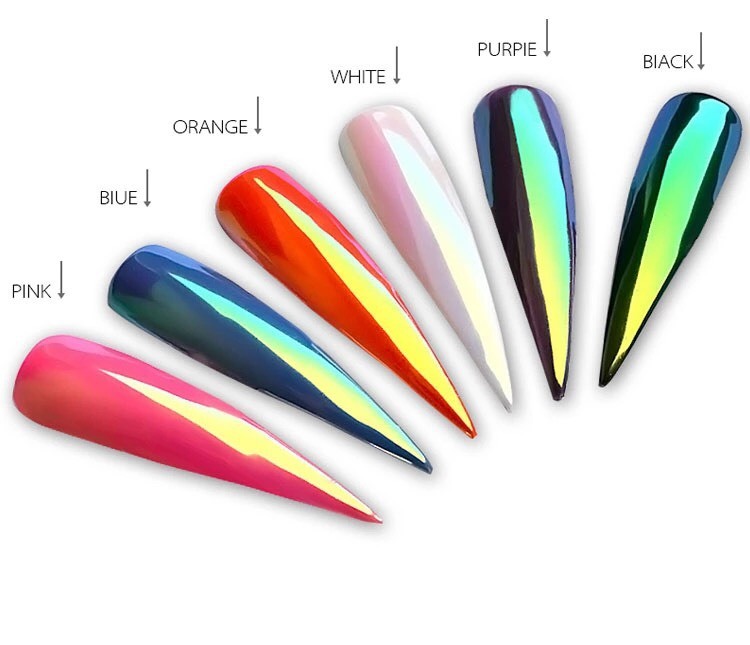 Rainbow Nail Chrome Powder Aurora Effect Mirror Unicorn Shiny Iridescent Pigment