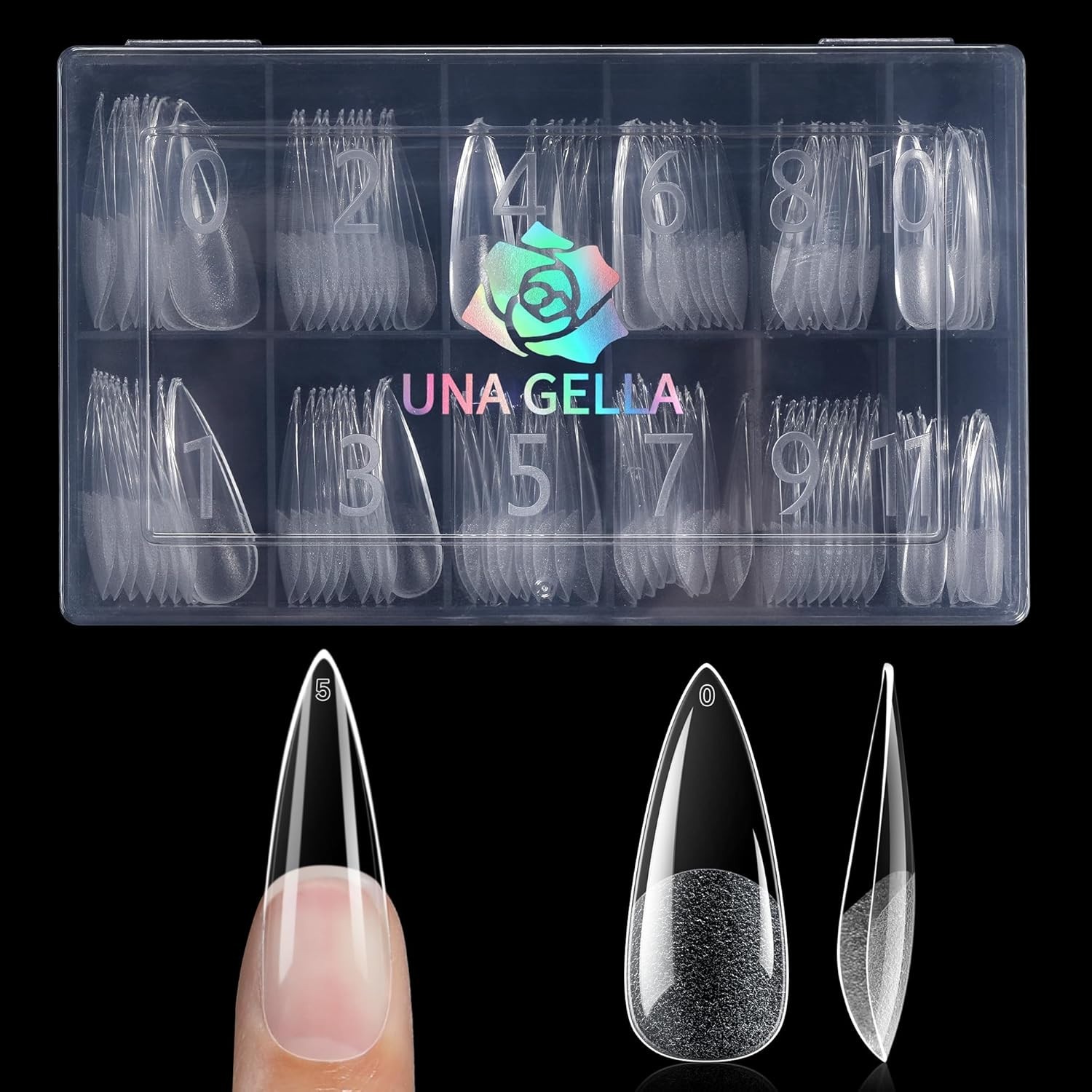Easy Application Long Stiletto Gel Nail Tips – Pre-Buffed for Effortless Designs