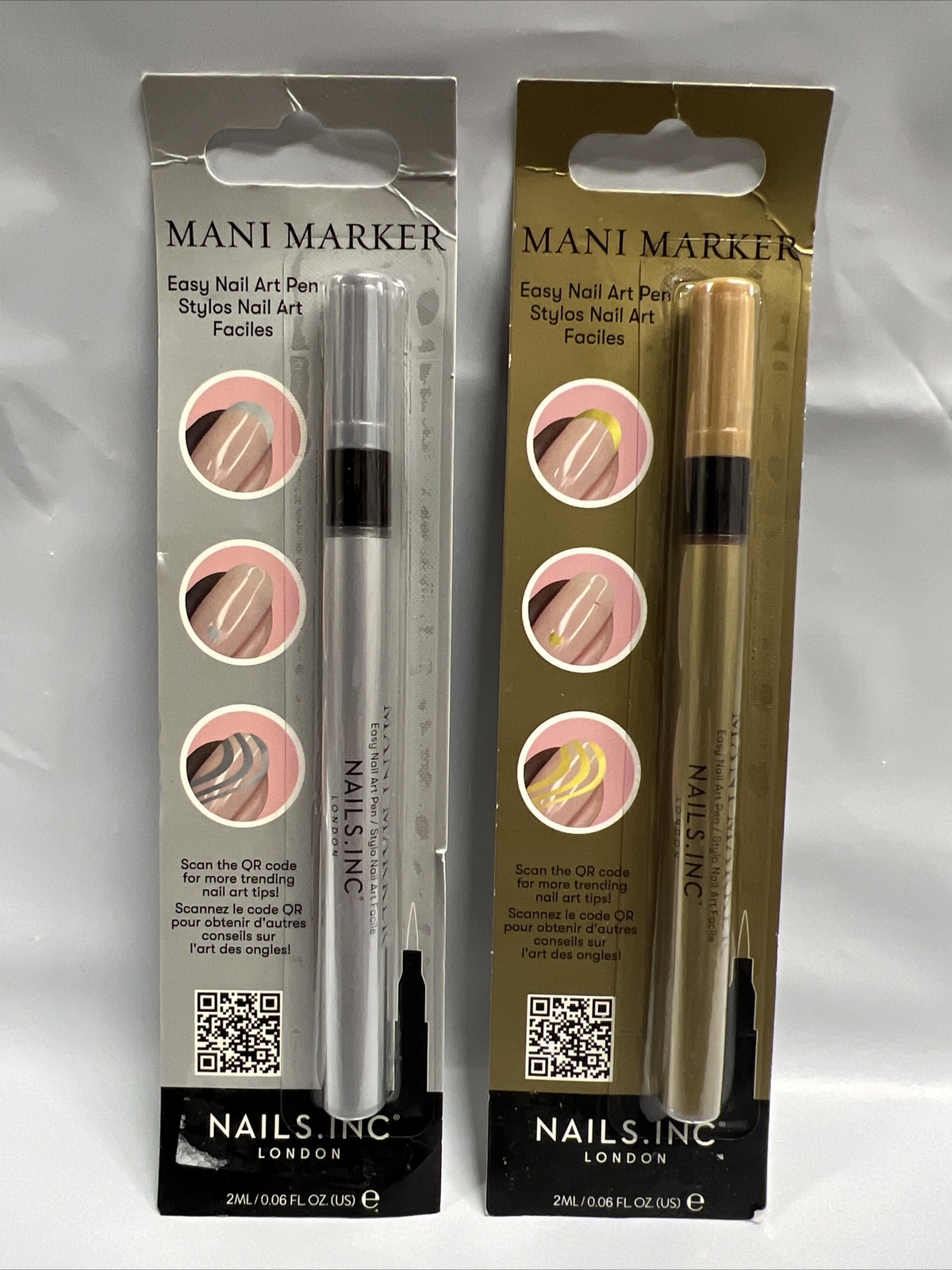 2 Mani Marker Nails Inc Art Pens London Set Easy Sunshine Paint Vegan NEW