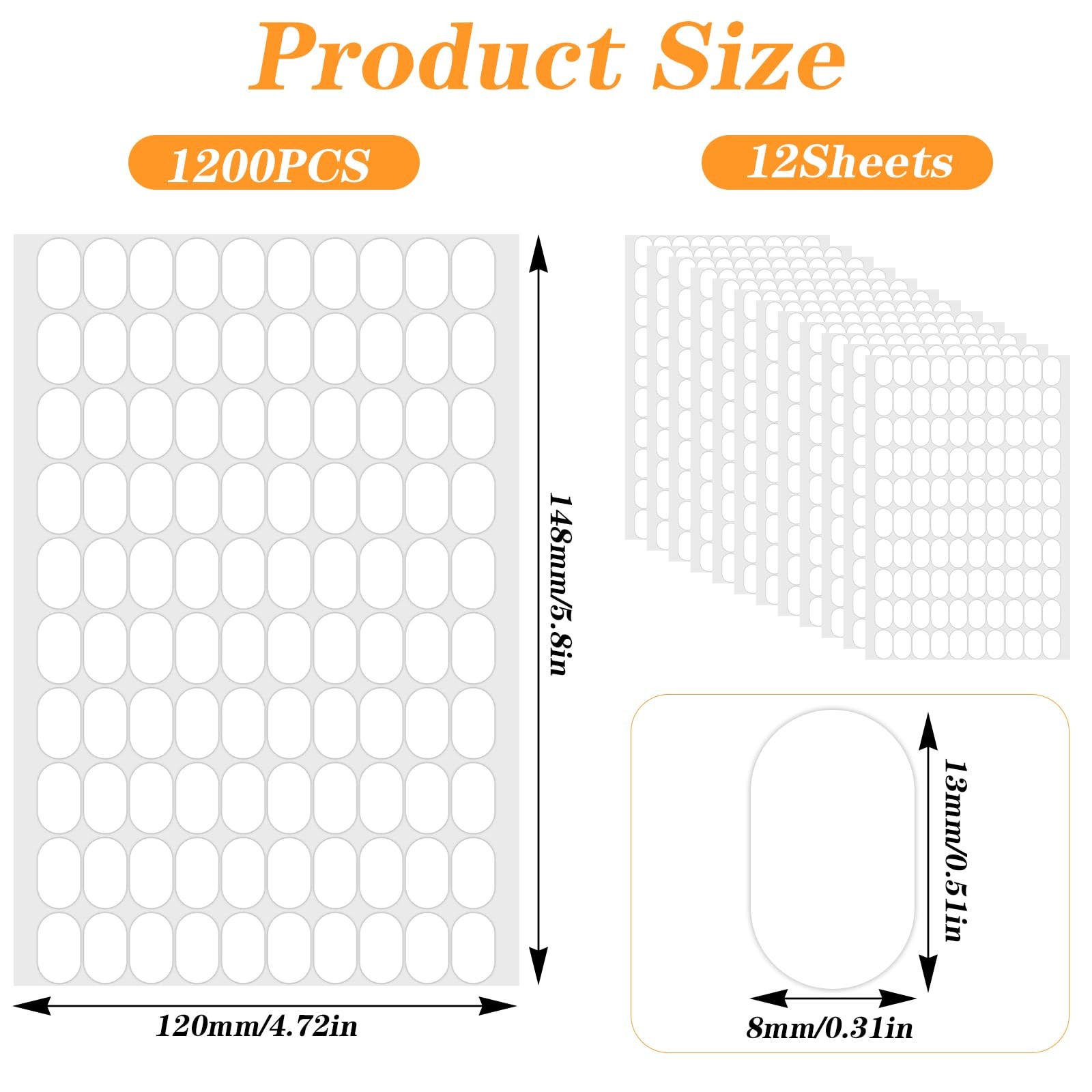 1200 Pcs Clear Double Sided Nail Sticky Tabs No Trace Poster Sticker Dots