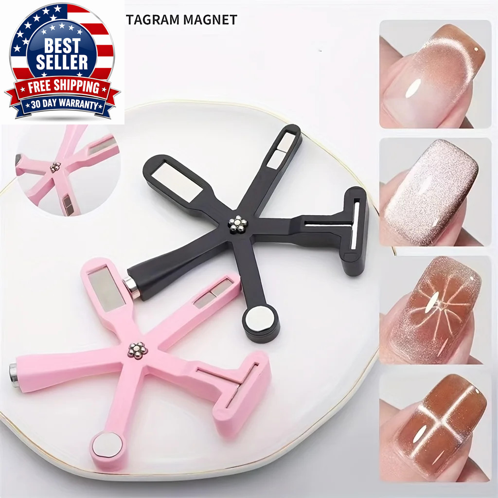 6In1 Nail Magnet 3D Cat Eye Effect Side Light Half Moon Daisy Flower French Nail