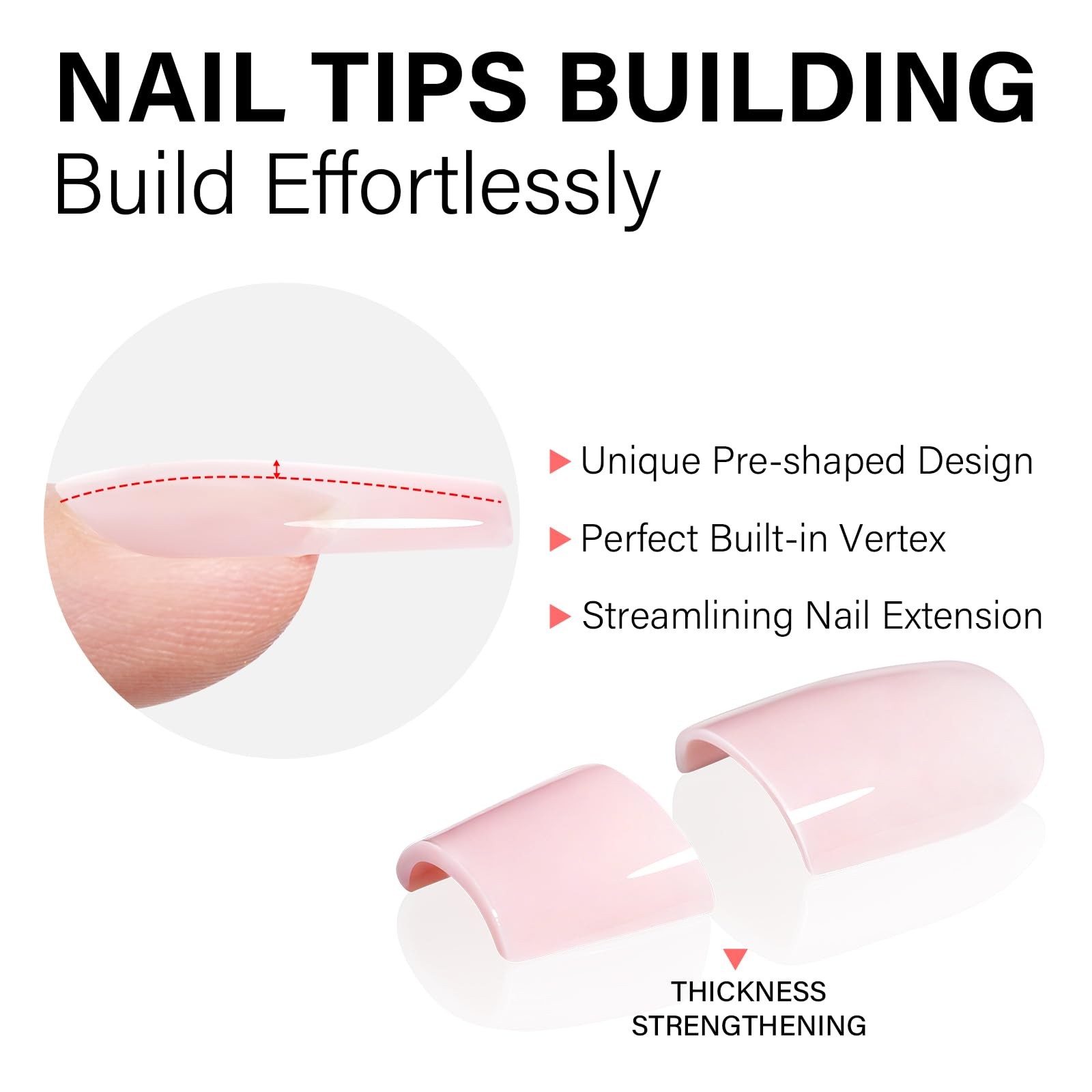 AILLSA Press on Nails Medium Square Nude Pink Nail Tips 5 Colors 140 PCS