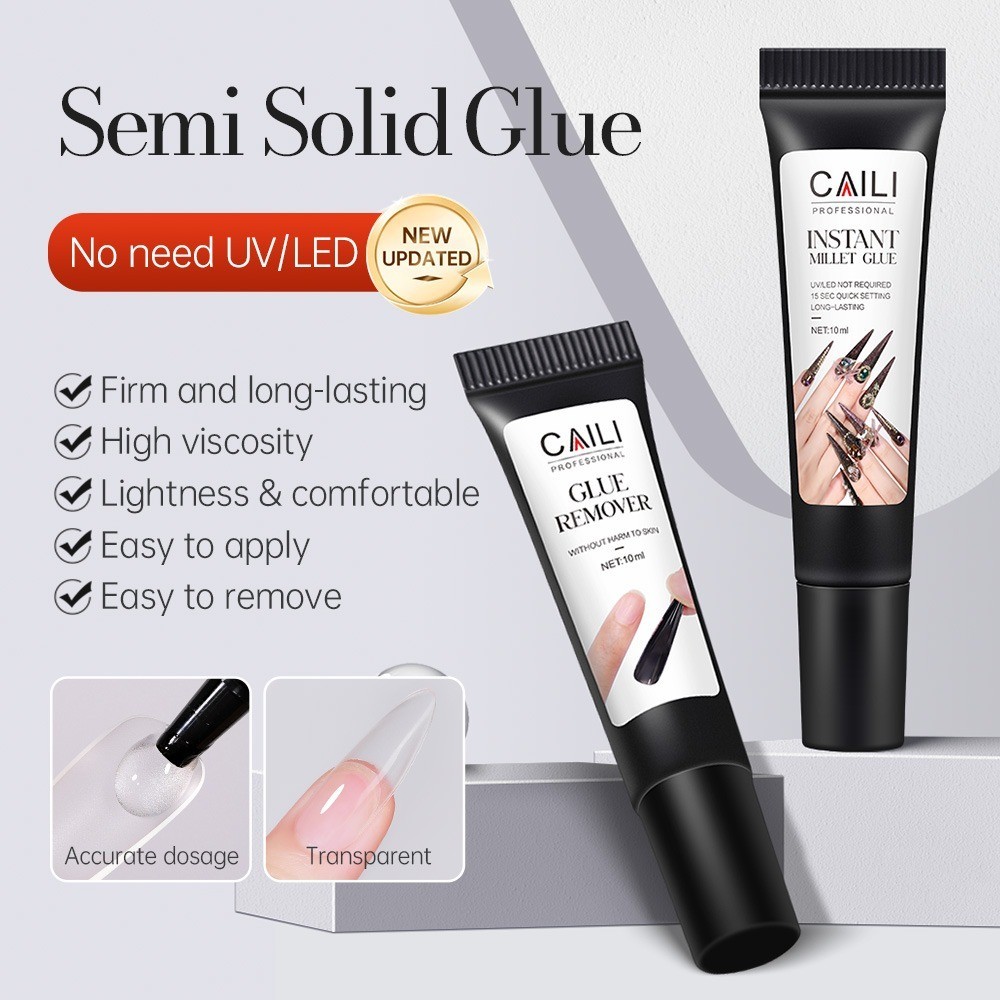 10g Press On Nail Glue + Remover Strong Hold Quick Dry False Nails Kit