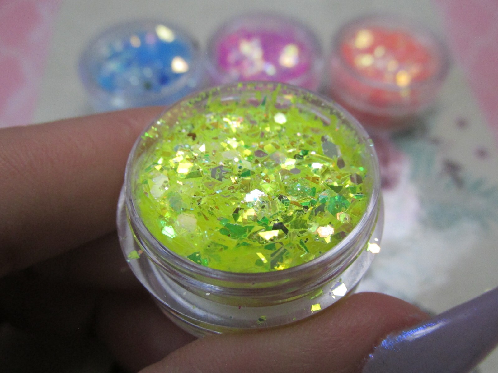 Glitter Flakes Crushed Jewels nail art set