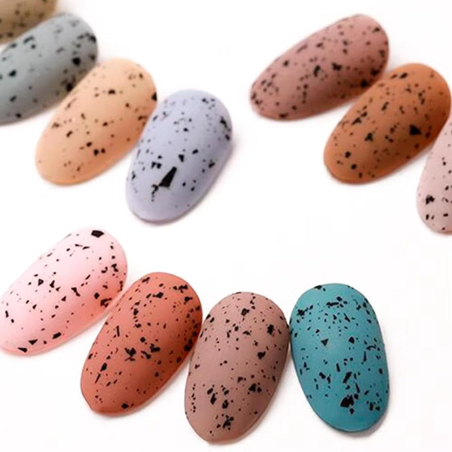 1Pc Eggshell Nail Polish Quail Egg Irregular Laser Flakes Sequins Color Powder N
