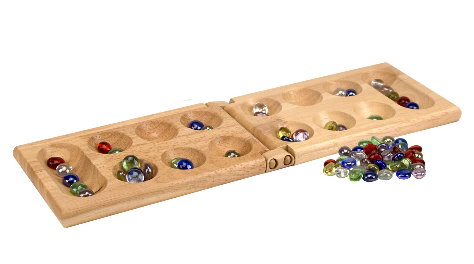 Pressman Mancala Board Game | Fun Classic Table for 1 pack, Green/Blue/Red