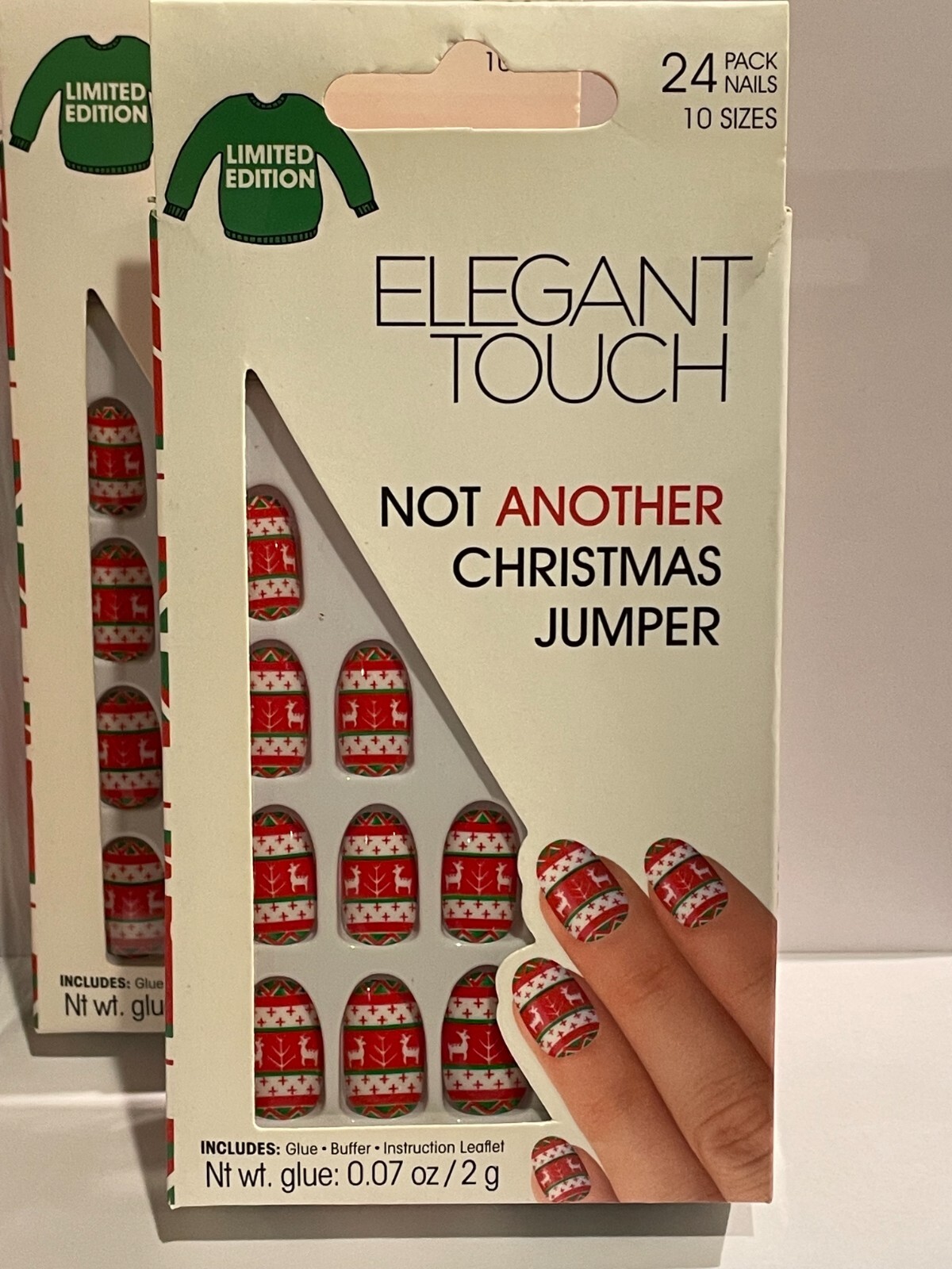 Lot Of 4 Elegant Touch Fake Nails – NOT ANOTHER CHRISTMAS JUMPER – Nails Kit