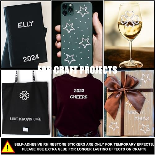Hair Face Gems Jewels Self Adhesive Heart Numbers Letters Clear Gems(5 Sheets)