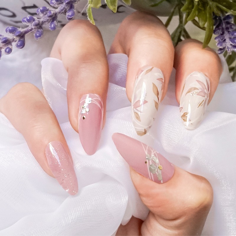 Full Size Nail Wraps Stickers Polish Toe Manicure Art Self Stick Decor 3D Decals
