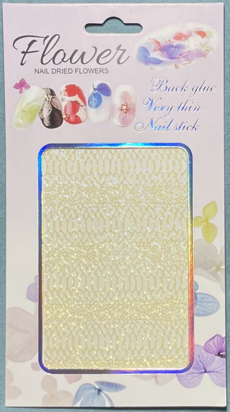 Nail Stickers Art Decal DIY Design 3D Waterproof White Lattice B066