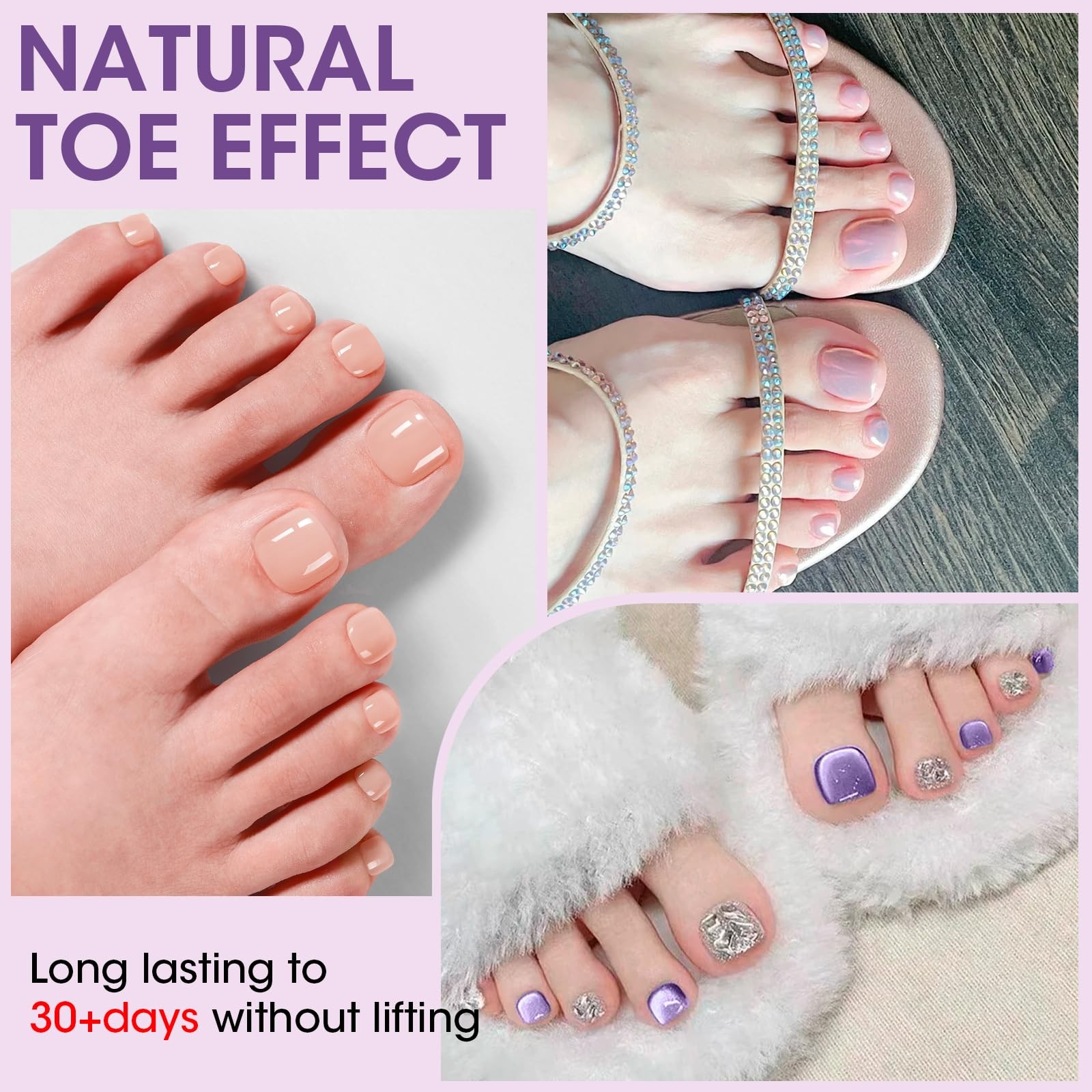 Press On Toenails 300PCS Short Square Toe Nail Tips Full Cover Matte Soft Gel…