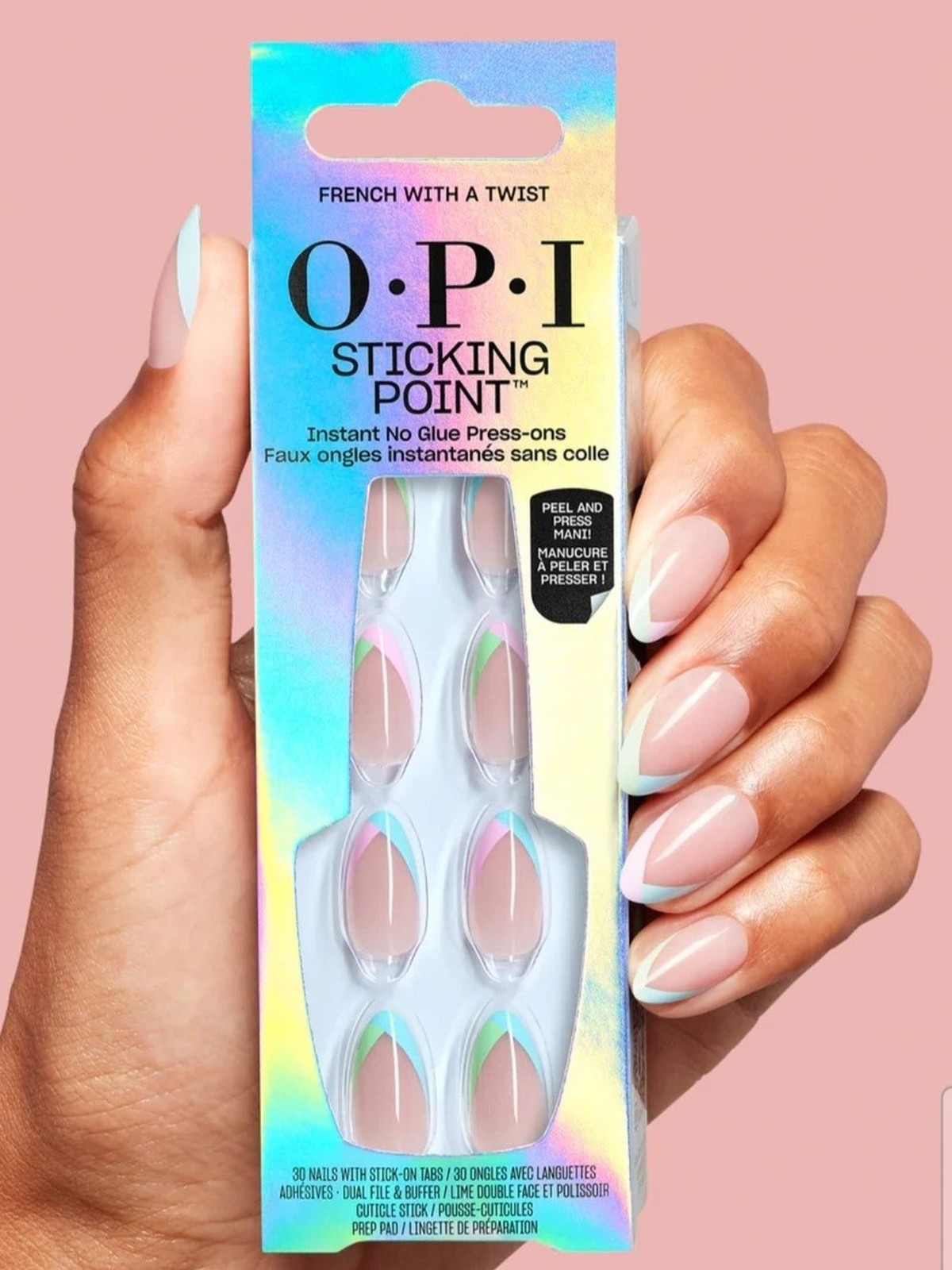 NWT OPI Sticking Point Instant No Glue Press-On Nails – FRENCH WITH A TWIST