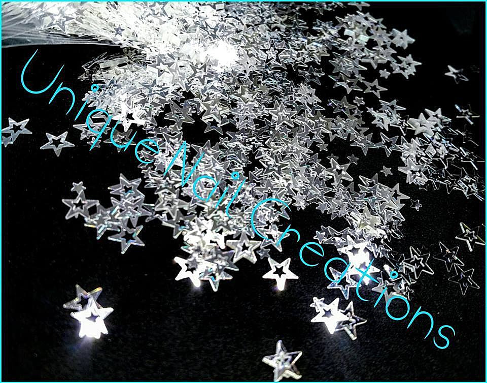 HOLLOW STAR~Glitter~Multi-Sizes~Nail Art•Acrylic•Gel•Body Art•Face•Festival⭐