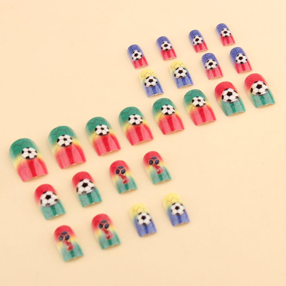 24Pcs Summer Themed Floral Press on Nails Featuring Colorful Plant Floral Pat…