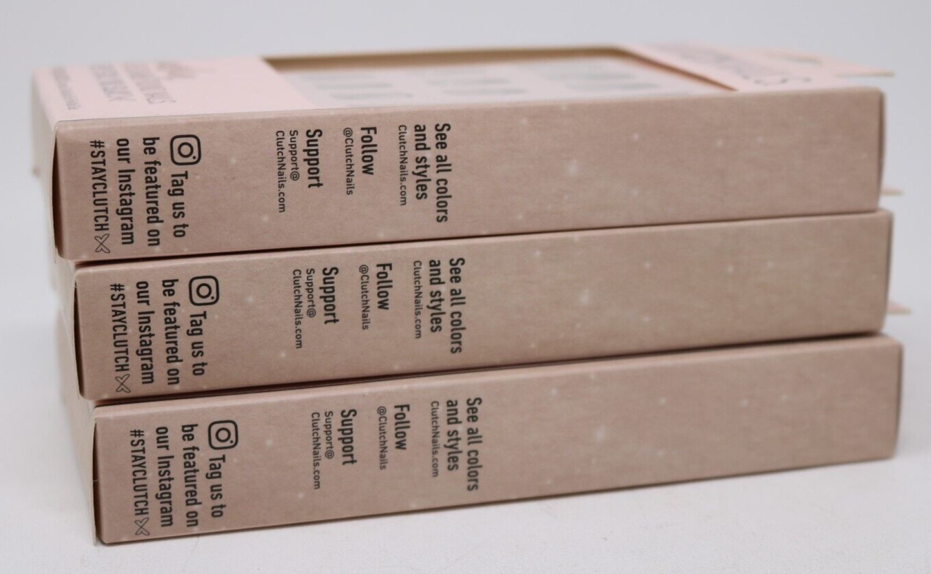 Clutch Nails Lucky Reusable Round Nails Long Lasting Press On Nails Kit 3 Boxes