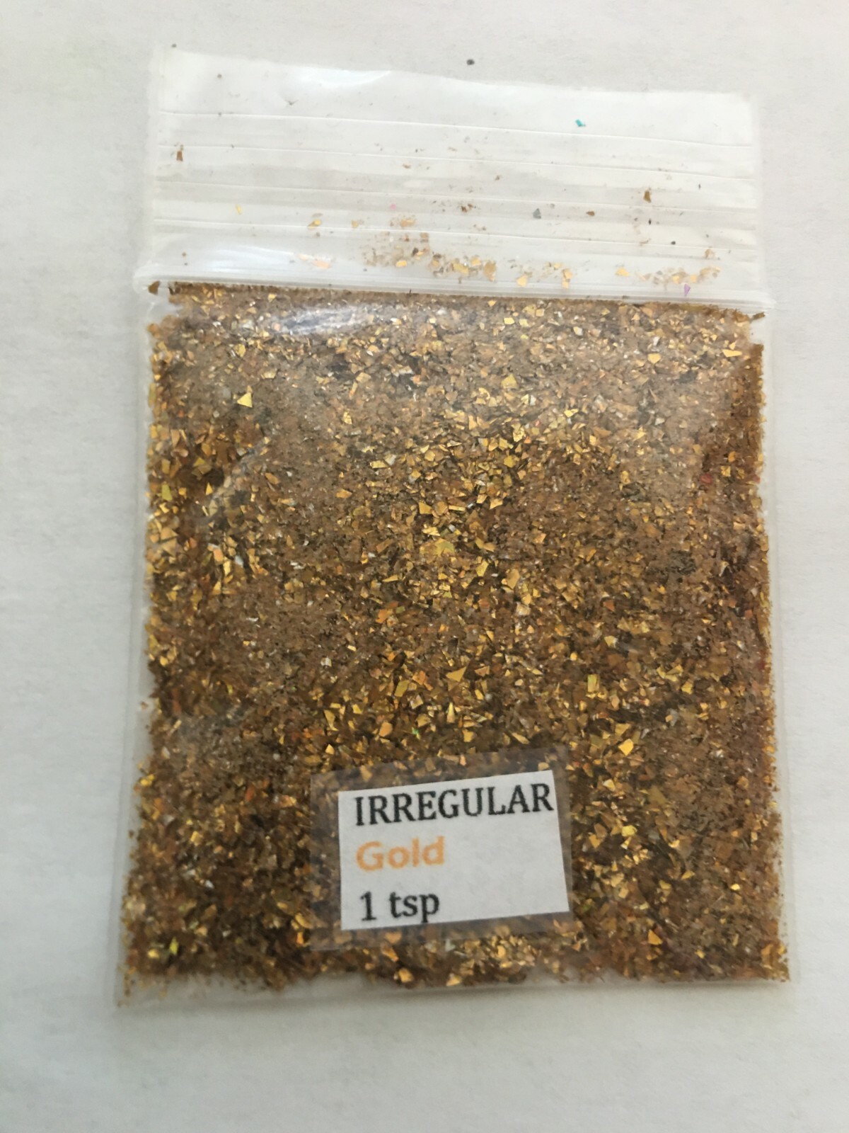 Solvent Resistant IRREGULAR shape Glitter (GOLD) Nail Art Face Crafts 1tsp (US)