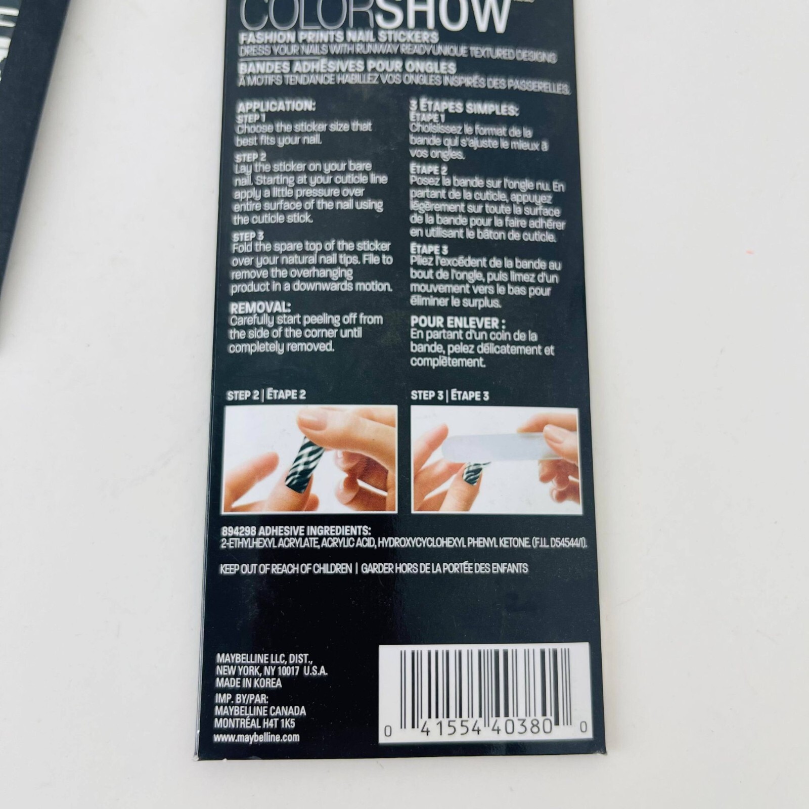 Lot of 4 Maybelline New York Nail Stickers Included Bands Adhesive Mirror Effect
