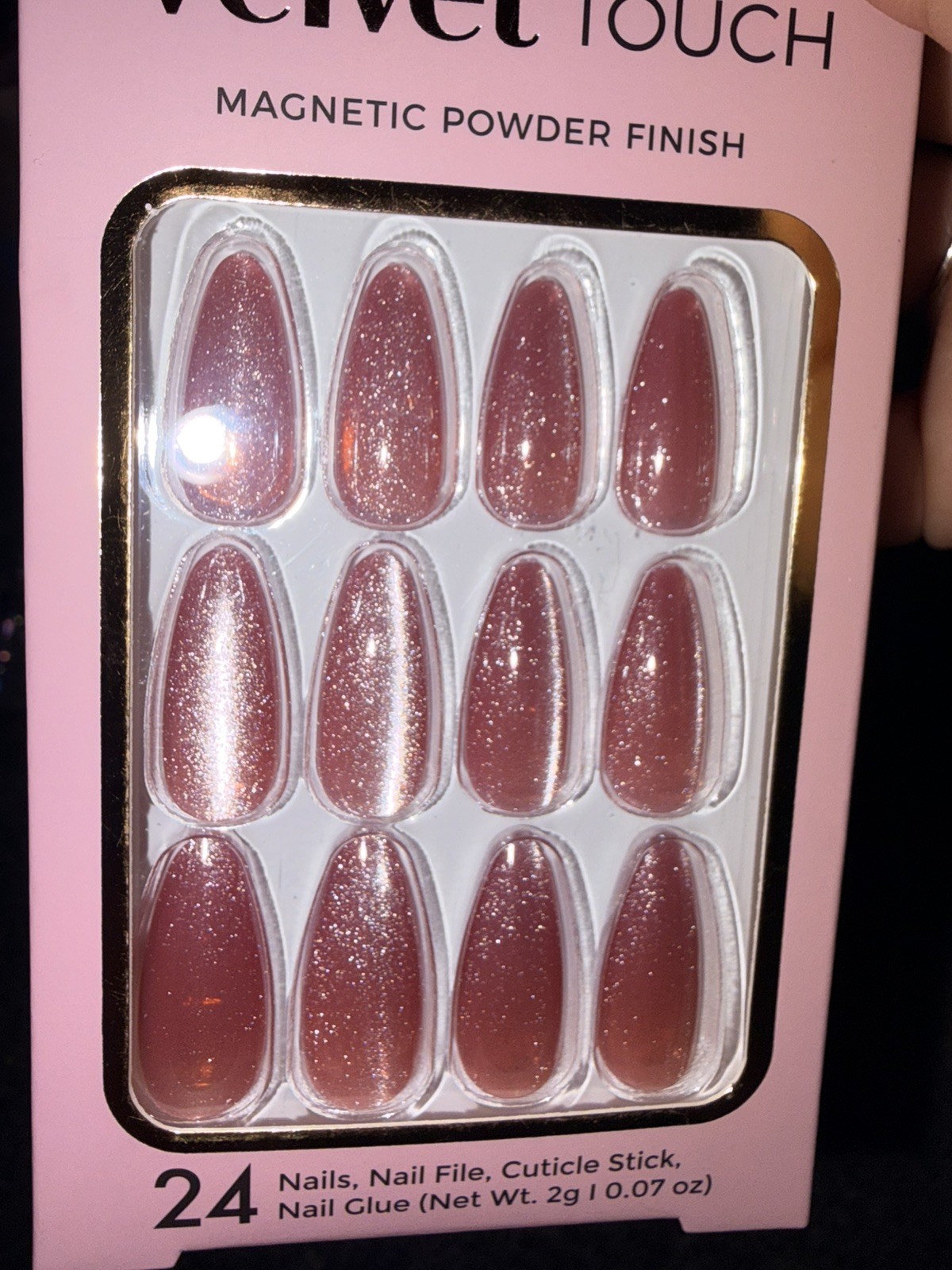 NEW Cala Press On Nail Lot of 2 Velvet Touch Magnetic Powder Metallic Rose Pink