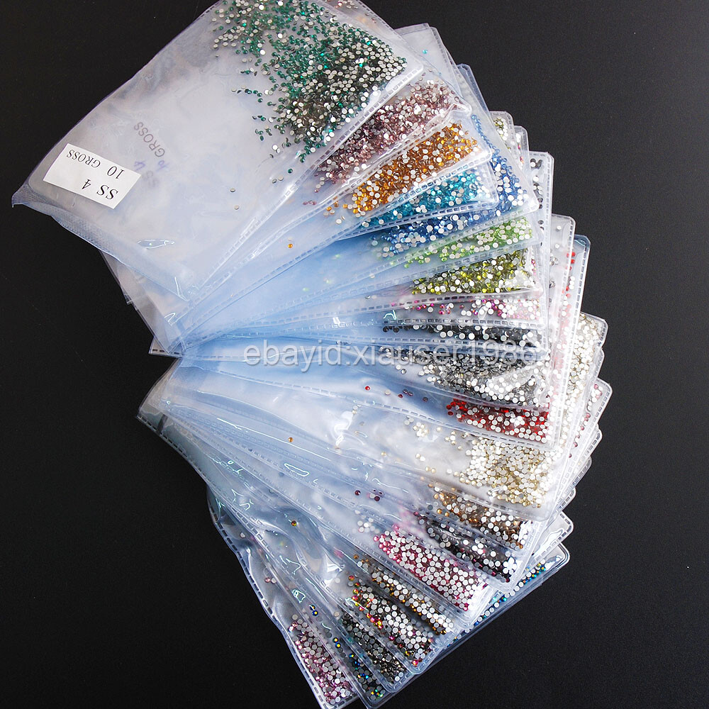 1440pcs (ss4 1.6mm) Glitter Nail Art Rhinestone Flatback Crystal Nail Decoration