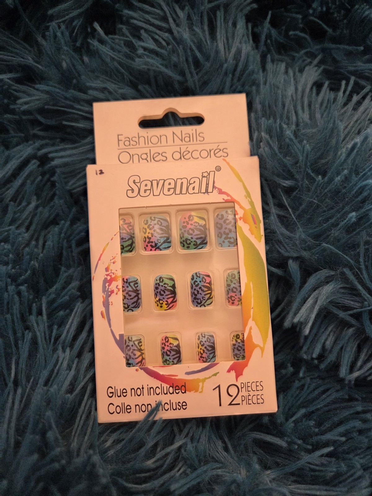 L.A. COLORS & Sevenail Artificial Nail Tips Short Square Multicolor Boxed