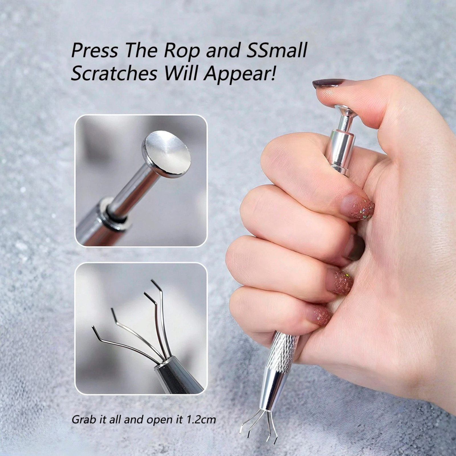 Nail Art Soft Sponges With Metal Grabber Pen for Ombre and Aura Nail Art Tools