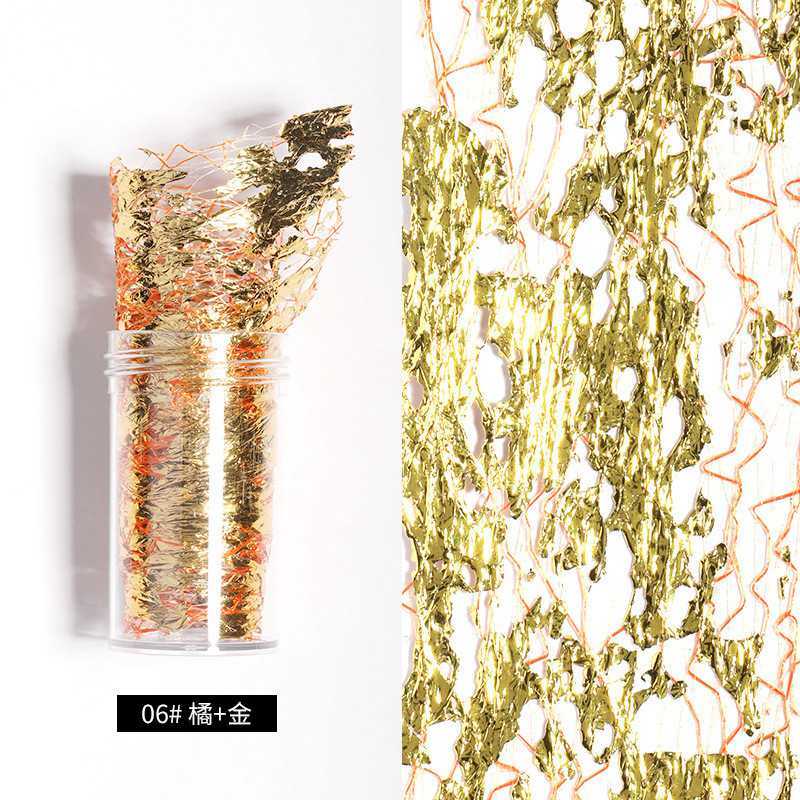 3D Mesh Nail Sticker Tape Adhesive 1PC Silk Gold Silver Net Line Foil Nail Art