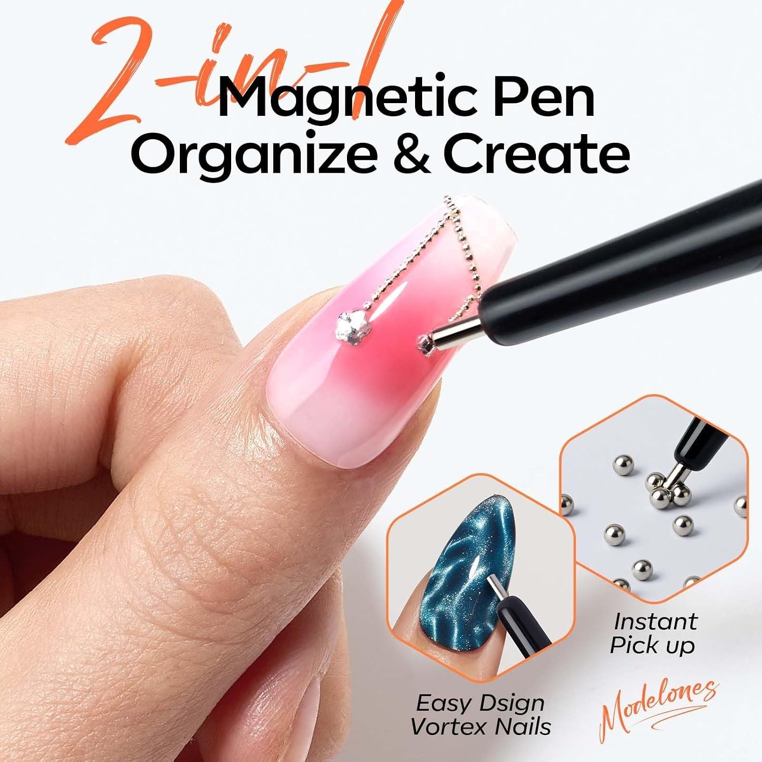 Strong Black Cat Eye Magnet Set Double Headed Magnetic Nail Art Tool