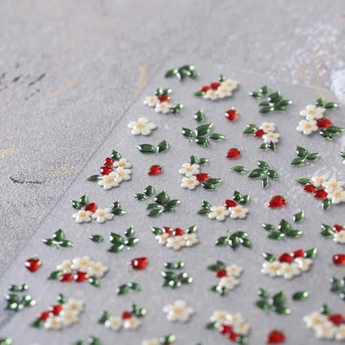 Flower Nail Stickers for Nail Art Spring Summer White Flowers with Flower Style