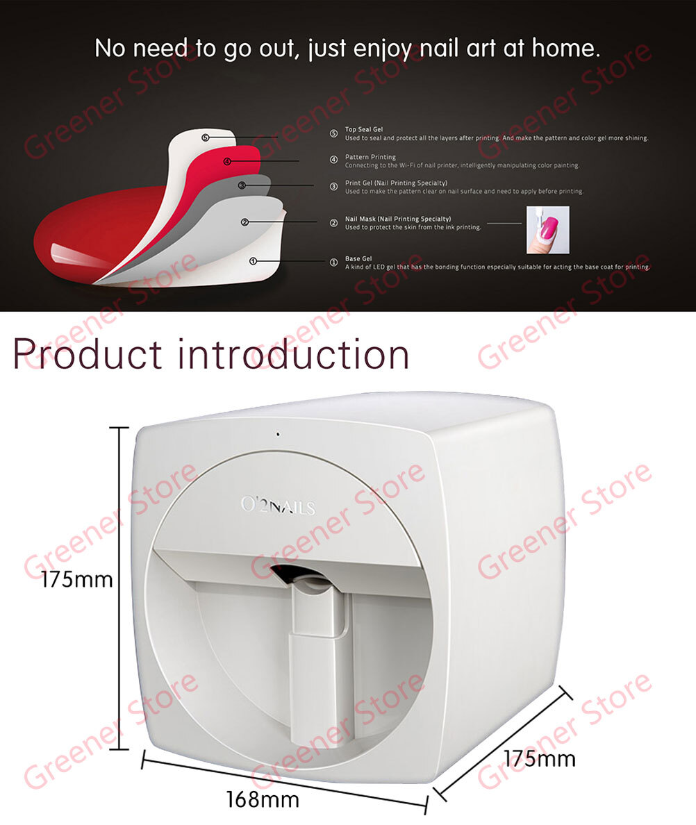 O’2Nails Mobile 3D DIY Nail Printer App Control Nail Art Machine for Home Salon