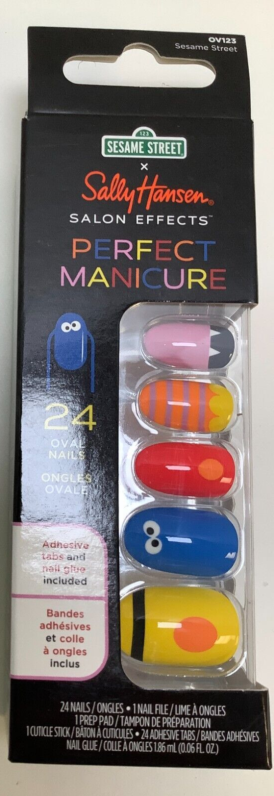 Sally Hansen Salon Effects Perfect Manicure, Oval Nail, Sesame Street, 4 Pack