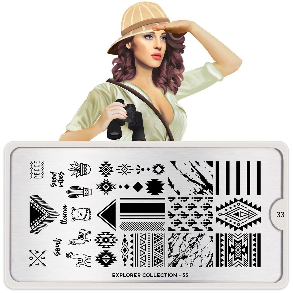 MoYou-London Explorer 33 Nail Stamp Plate Cactus Desert Succulent Western Llama