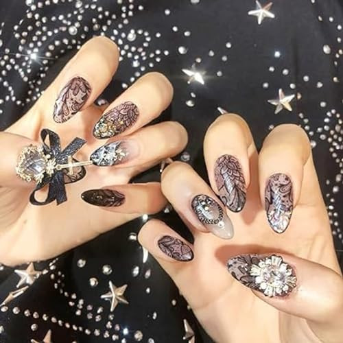 10 Sheets Black Lace Nail Art Foil Transfer Stickers Foils Nail Art Supplies