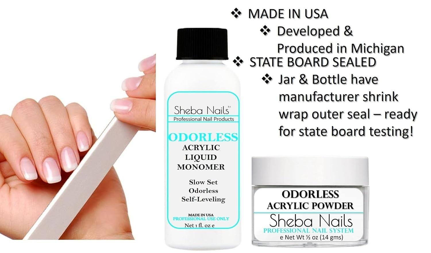 Professional Odorless Acrylic Nail Kit for State Board Exams – Easy Application